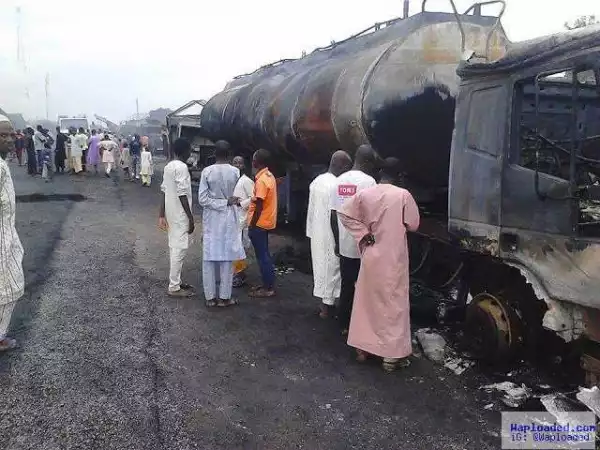 1 Dead, 10 Cars Razed As Tanker Went Up In Flames In Kano (Photos)